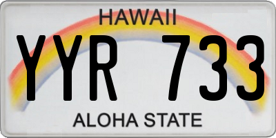 HI license plate YYR733