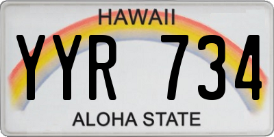 HI license plate YYR734