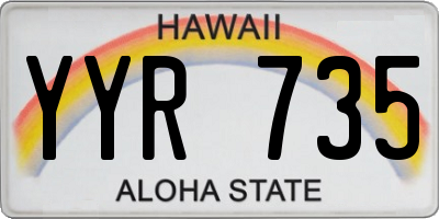 HI license plate YYR735
