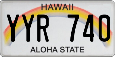 HI license plate YYR740