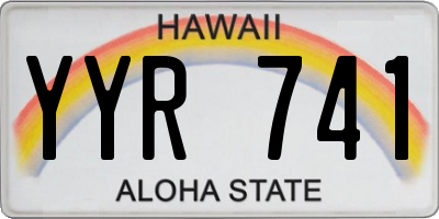 HI license plate YYR741