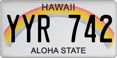 HI license plate YYR742