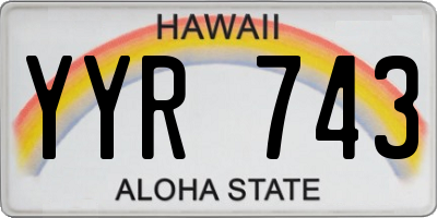 HI license plate YYR743