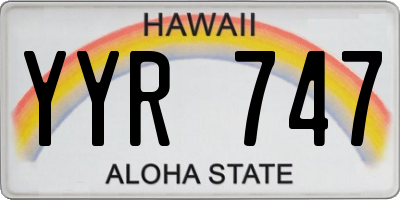 HI license plate YYR747