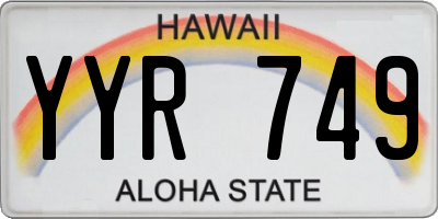 HI license plate YYR749
