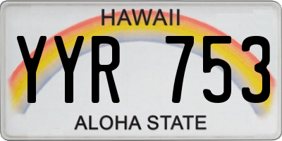 HI license plate YYR753