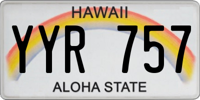 HI license plate YYR757