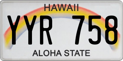HI license plate YYR758
