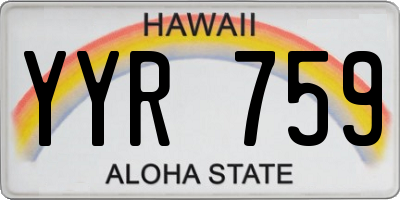 HI license plate YYR759