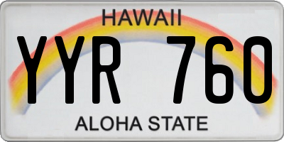 HI license plate YYR760