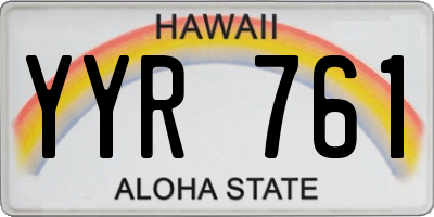 HI license plate YYR761