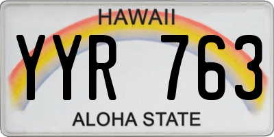 HI license plate YYR763