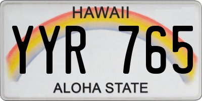 HI license plate YYR765