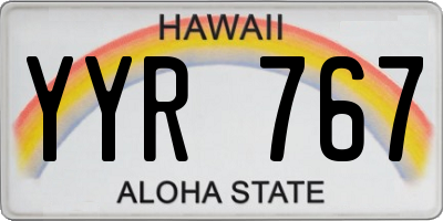 HI license plate YYR767