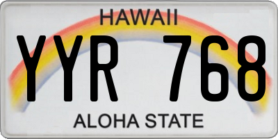 HI license plate YYR768