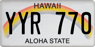 HI license plate YYR770