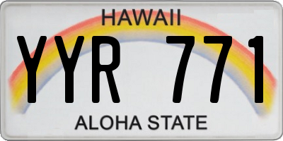 HI license plate YYR771