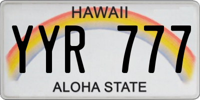HI license plate YYR777