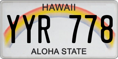 HI license plate YYR778