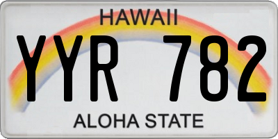 HI license plate YYR782
