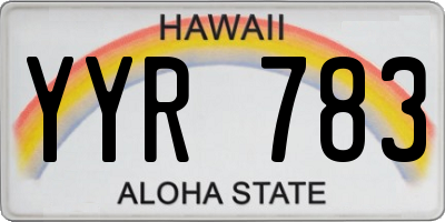 HI license plate YYR783