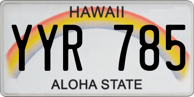 HI license plate YYR785