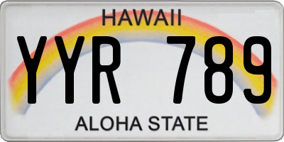 HI license plate YYR789