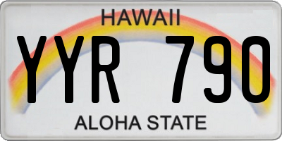 HI license plate YYR790