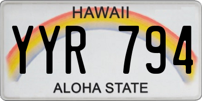 HI license plate YYR794