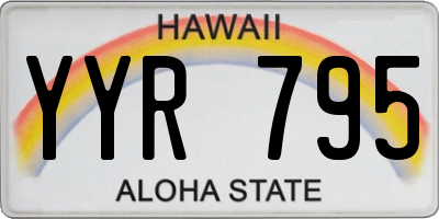 HI license plate YYR795