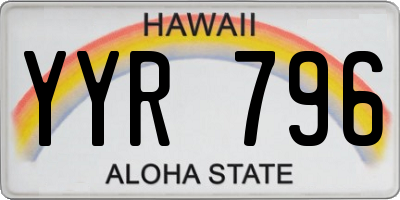 HI license plate YYR796