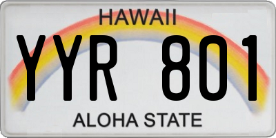 HI license plate YYR801
