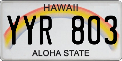 HI license plate YYR803
