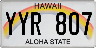 HI license plate YYR807