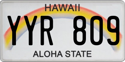 HI license plate YYR809