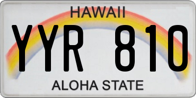 HI license plate YYR810