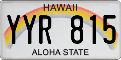 HI license plate YYR815
