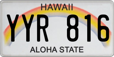 HI license plate YYR816