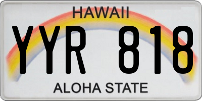 HI license plate YYR818