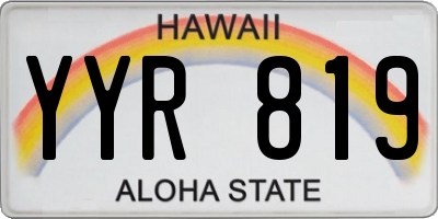 HI license plate YYR819