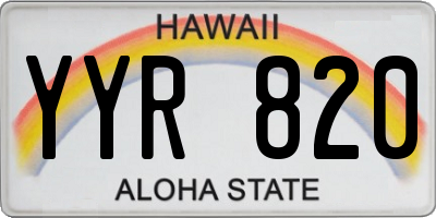 HI license plate YYR820