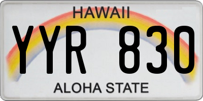 HI license plate YYR830