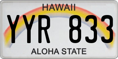 HI license plate YYR833