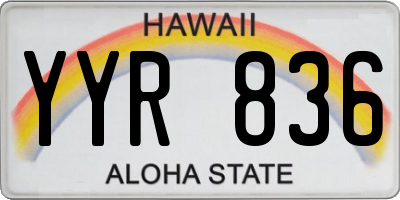 HI license plate YYR836