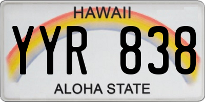 HI license plate YYR838
