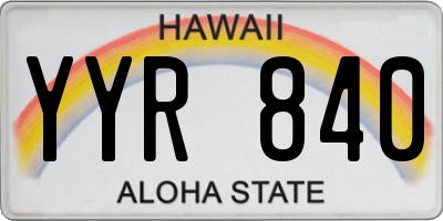 HI license plate YYR840