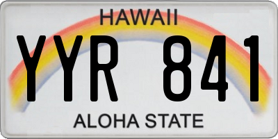 HI license plate YYR841