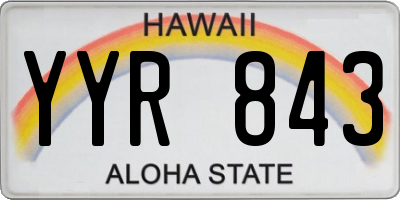 HI license plate YYR843