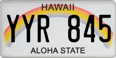 HI license plate YYR845