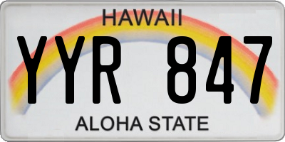 HI license plate YYR847